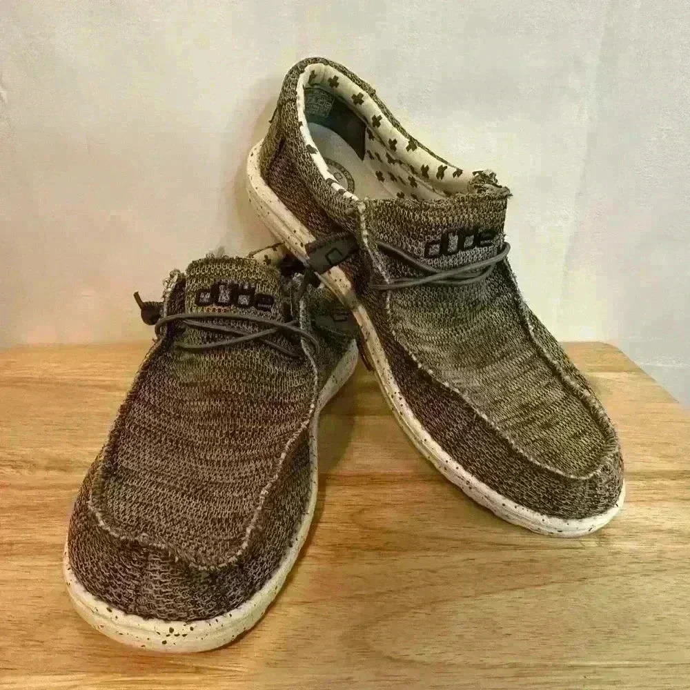 Hey Dude Men's Wally Sox Pebble Brown Slip-On Shoes - Size 13 Sneaker